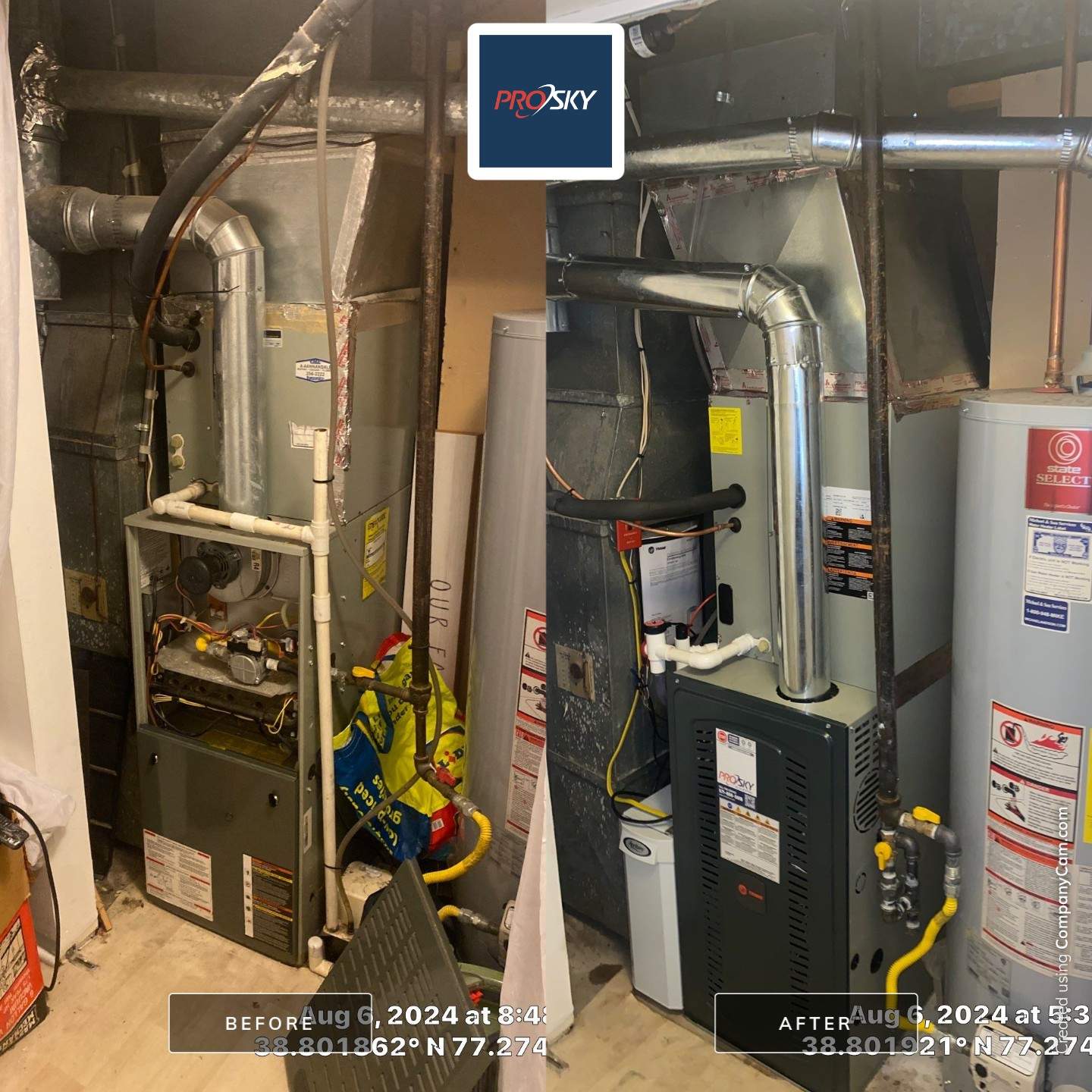 Trane 3 Ton 14 SEER2 AC and 80,000 BTU Gas Furnace Installation